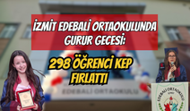 İzmit Edebali Ortaokulun'da Gurur Gecesi: 298 Öğrenci Kep Fırlattı