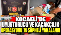 Kocaeli’de uyuşturucu ve kaçakçılık operasyonu: 14 şüpheli yakalandı