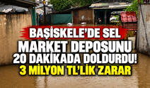 Başiskele'de sel market deposunu 20 dakikada doldurdu! 3 milyon TL'lik zarar