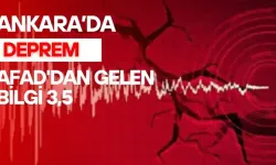 Ankara'da 3,5 büyüklüğünde bir deprem