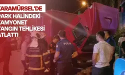 Karamürsel’de park halindeki kamyonet yangın tehlikesi atlattı