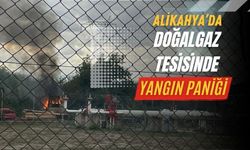 Alikahya’da doğalgaz istasyonu yakınında yangın paniği