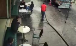 Esnafın tazyikli su şovu kazaya dönüştü