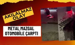 Kontrolden çıkan mazgal otomobile çarptı