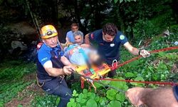 Yalova'da vadiye düşen motosikletli kurtarıldı
