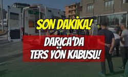 DARICA'DA TERS YÖN KABUSU: OTOMOBİLLE ÇARPIŞAN MOTOSİKLETTEKİ 2 KİŞİ YOLA SAVRULDU!