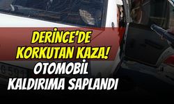 Derince Yavuz Sultan Mahallesi’nde Korkutan Kaza: Kontrolden Çıkan Otomobil Kaldırıma Saplandı