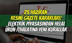 Resmî Gazete’den Son Dakika Paketi: Elektrik Piyasasından Helal Ürün İthalatına Yeni Kurallar