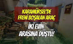 Karamürsel Tepeköy'de Freni Boşalan Tofaş Dehşet Saçtı: Duvarı Aşıp Evlerin Arasındaki Boşluğa Çakıldı!