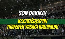 Son Dakika: Kocaelispor'un Transfer Yasağı Kaldırıldı