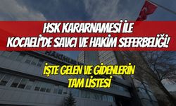 Son Dakika: HSK Kararnamesi ile Kocaeli’de Hakim ve Savcı Seferberliği! İşte Gelen ve Gidenlerin Tam Listesi