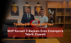 Türk Sağlık-Sen ve KOÜ’den MHP Kocaeli İl Başkanı Enes Emengen’e Tebrik Ziyareti