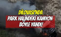 Dilovası'nda Park Halindeki Kamyon Alev Alev Yandı