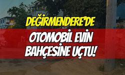 Gölcük Değirmendere'de otomobil evin bahçesine uçtu!