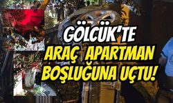 Gölcük’te dehşet anları: Kontrolden çıkan otomobil 15 metrelik apartman boşluğuna uçtu!