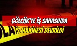 Gölcük'te İnşaat Sahasında İş Makinesi Devrildi