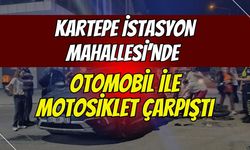 Kartepe İstasyon Mahallesi’nde otomobil ile motosiklet çarpıştı