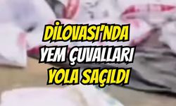 Dilovası’nda Yem Çuvalları Yola Saçıldı