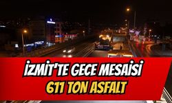İzmit’te Gece Mesaisi: 611 Ton Asfalt