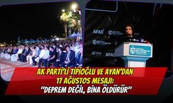 AK Parti’li Tipioğlu ve Ayan’dan 17 Ağustos Mesajı: "Deprem Değil, Bina Öldürür"