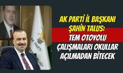 AK Parti İl Başkanı Şahin Talus: TEM Otoyolu Çalışmaları Okullar Açılmadan Bitecek