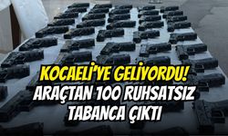 Kocaeli’ye geliyordu! Araçtan 100 ruhsatsız tabanca çıktı