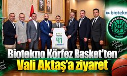 Biotekno Körfez Basket’ten Vali Aktaş’a ziyaret