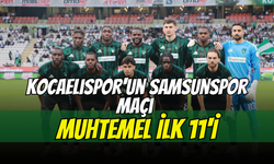 Kocaelispor'un Samsunspor Maçı Muhtemel İlk 11'i