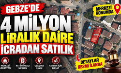 Gebze’de 4 milyonluk daire icradan satılık