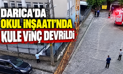 Darıca’da okul inşaatı'nda kule vinç devrildi: Kısa süreli panik yaşandı