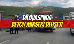 Dilovası rampasında beton mikseri dehşeti: Sürücü araçta sıkıştı