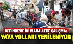 Derince’de iki mahallede çalışma: Yaya yolları yenileniyor