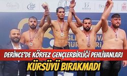 Derince’de Körfez Gençlerbirliği pehlivanları kürsüyü bırakmadı