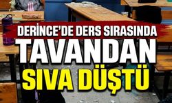 Derince’de ders sırasında tavandan sıva düştü: 3 öğrenci yaralandı