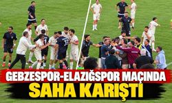 Gebzespor-Elazığspor maçında saha karıştı