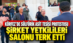 Körfez’de sülfürik asit tesisi protestosu: Şirket yetkilileri salonu terk etti