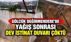 Gölcük Değirmendere’de Yağış Sonrası Dev İstinat Duvarı Çöktü
