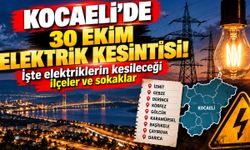 Kocaeli'de 30 Ekim elektrik kesintisi! İşte elektriklerin kesileceği ilçeler ve sokaklar