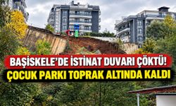Başiskele'de istinat duvarı çöktü! Çocuk parkı toprak altında kaldı