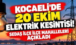 Kocaeli’de 20 Ekim Elektrik Kesintisi! SEDAŞ İlçe İlçe Mahalleleri Açıkladı