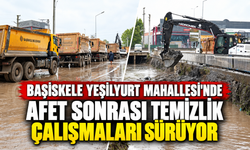 Başiskele Yeşilyurt Mahallesi'nde afet sonrası temizlik çalışmaları sürüyor