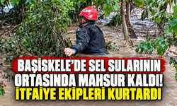 Başiskele'de sel sularının ortasında mahsur kaldı! İtfaiye ekipleri kurtardı