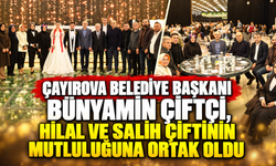Çayırova Belediye Başkanı Bünyamin Çiftçi, Hilal ve Salih çiftinin mutluluğuna ortak oldu