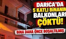 Darıca'da 5 katlı binanın balkonları çöktü! Bina daha önce boşaltılmış