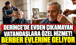 Derince'de evden çıkamayan vatandaşlara özel hizmet! Berber evlerine geliyor