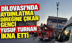 Dilovası’nda aydınlatma direğine çıkan genci Yusuf Turhan ikna etti