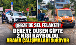 Gebze'de sel felaketi! Dereye düşen cipte 2 kişi kayboldu, arama çalışmaları sürüyor
