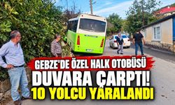 Gebze'de özel halk otobüsü duvara çarptı! 10 yolcu yaralandı