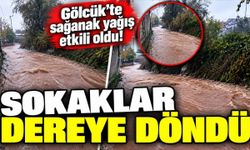 Gölcük'te sağanak yağış etkili oldu! Sokaklar dereye döndü