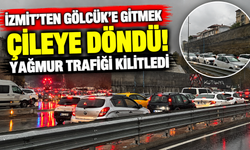 İzmit’ten Gölcük’e Gitmek Çileye Döndü! Yağmur Trafiği Kilitledi